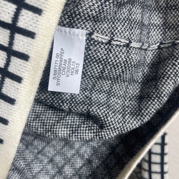 Banana Republic Petites XXSP Windowpane Peplum Sweater Cream Black Long Sleeves - Picture 6 of 9